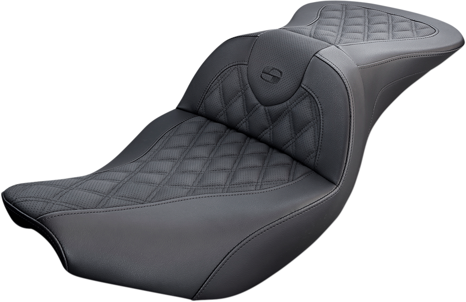SADDLEMEN Roadsofa Seat - Full Lattice Stitch - Black - Indian I14-07-182