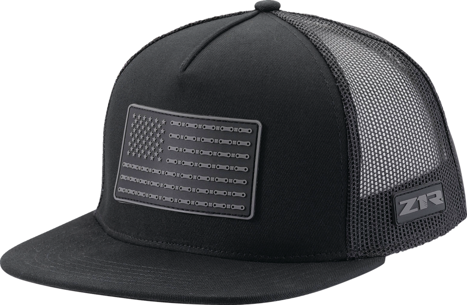Z1R Flag Patch Snapback Hat - Black 2501-4023