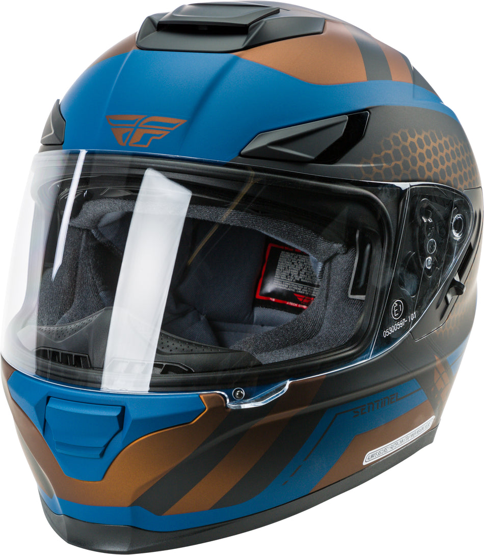 FLY RACING Sentinel Mesh Helmet Teal/Copper 2x 73-83262X