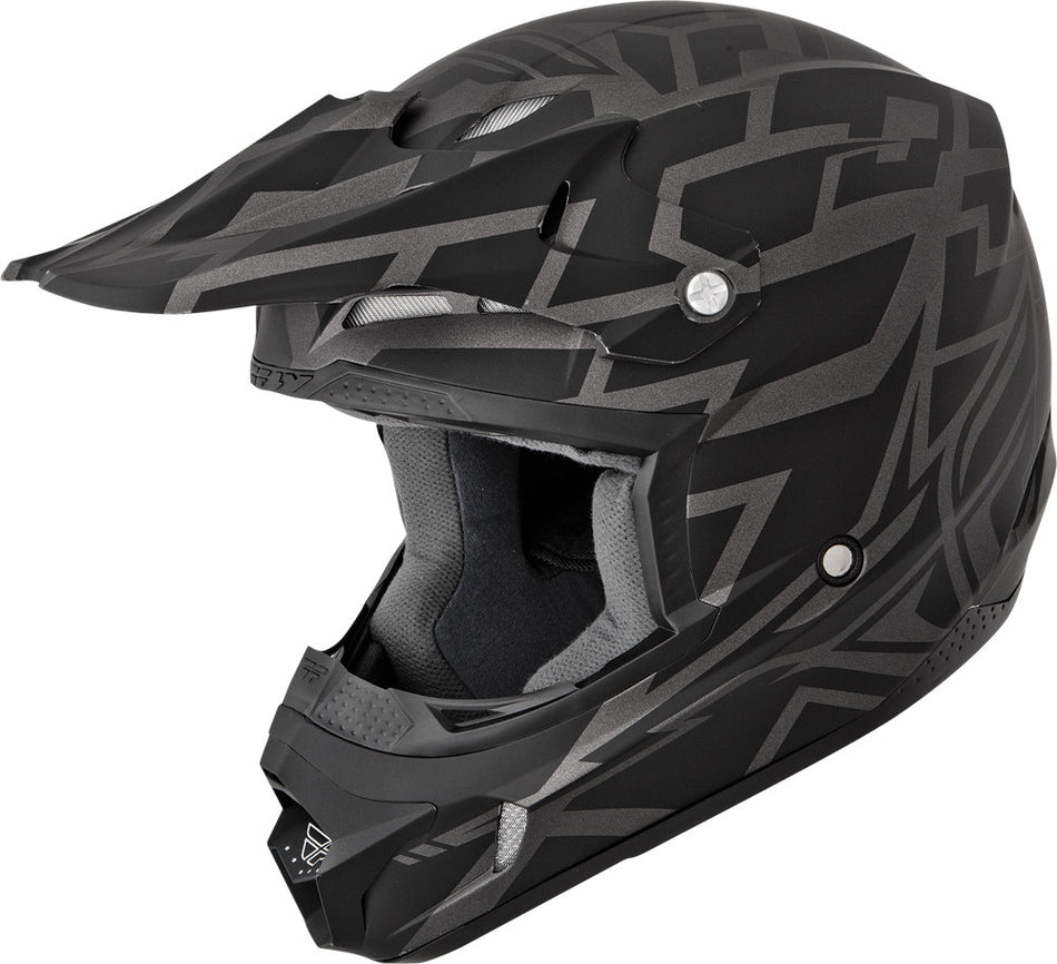 FLY RACING Kinetic Block Out Helmet Matte Black Ym 73-3350YM