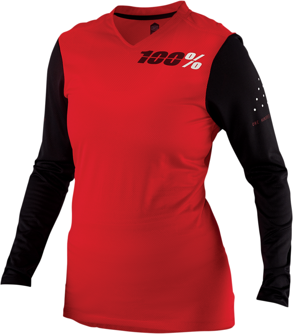 100% Women's Ridecamp Jersey - Long-Sleeve - Red - Medium 44402-003-11