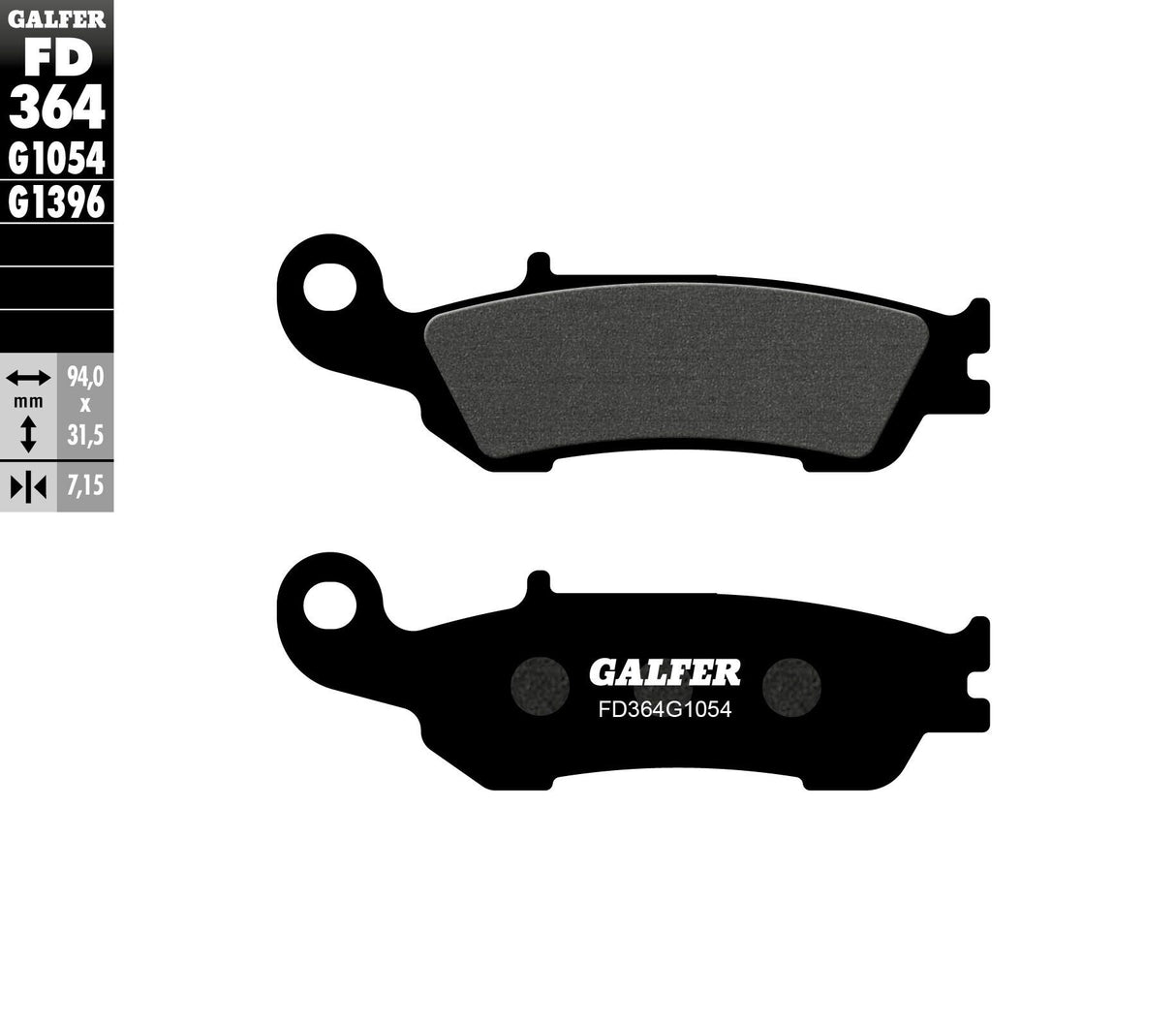 GALFER Brake Pads Semi Metallic Fd364g1054 FD364G1054