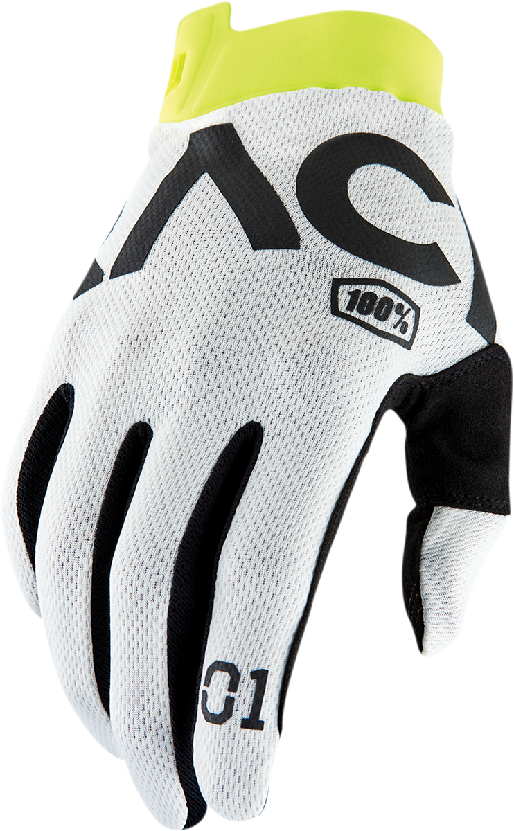 100% Racr iTrack Gloves - White - Large 10015-010-12