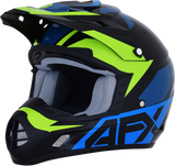 AFX FX-17 Helmet - Aced - Blue/Lime - Large 0110-6501