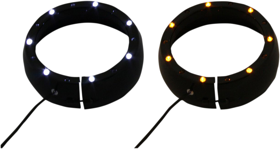 CUSTOM DYNAMICS Lighted Passing Lamp Trim Ring '06-'13 FLHT - Black CDTB-45TR-2B