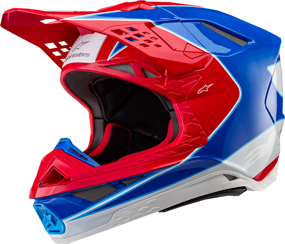 ALPINESTARS Supertech M10 Helmet - Aeon - MIPS® - Gloss Bright Red/Blue - Large 8301923-3017-L