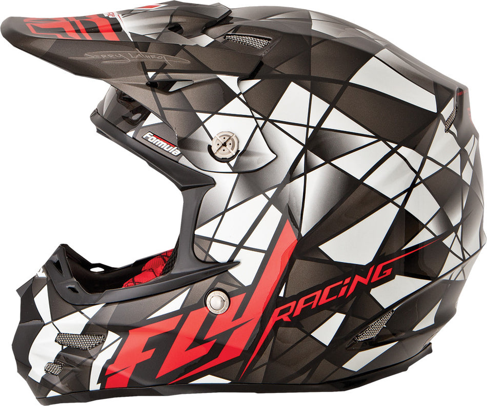 FLY RACING Formula Facet Helmet Black/Silver/Red 2x 73-41012X
