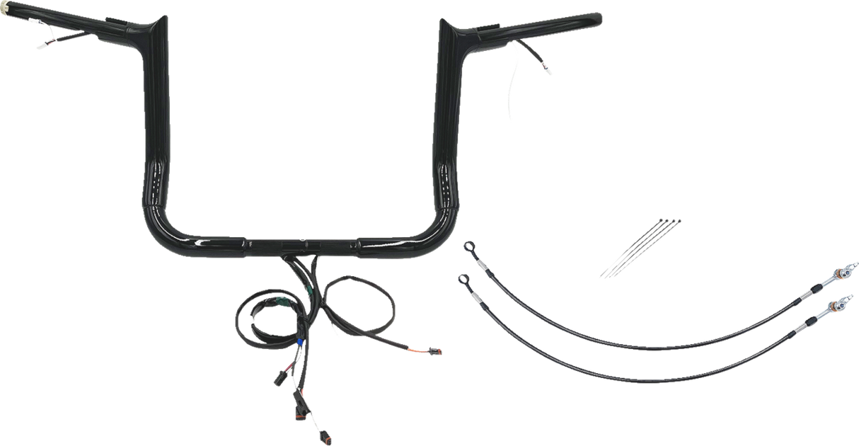 FAT BAGGERS INC. Handlebar Kit - Pointed Top - 12" - Black 802212-B