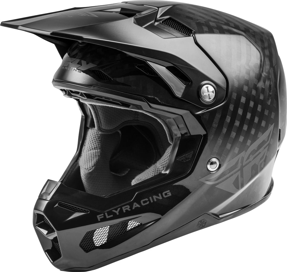 FLY RACING Youth Formula Carbon Solid Helmet Black Carbon Yl 73-4400-3