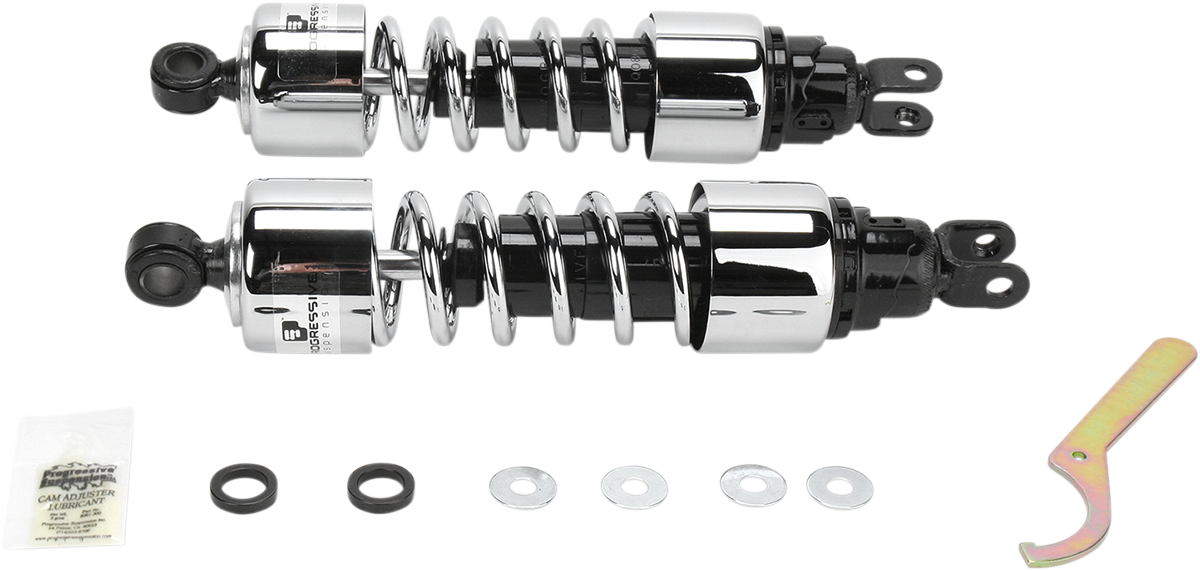 PROGRESSIVE SUSPENSION Shocks - 412 Cruiser Series - Chrome - 13" - Heavy Duty 412-4224C