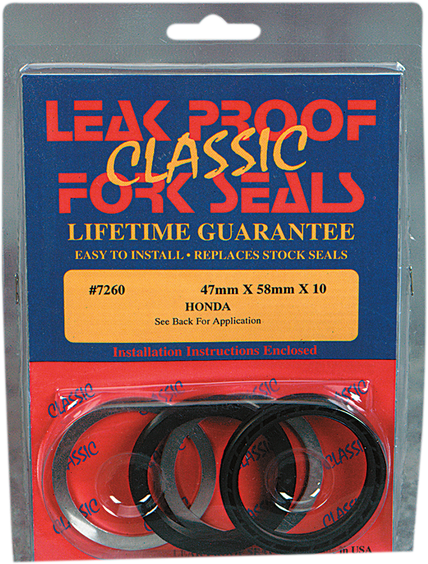 LEAKPROOF SEALS Classic Leak Proof Fork Seals - 47 mm ID x 58 mm OD x 10 mm T 7260