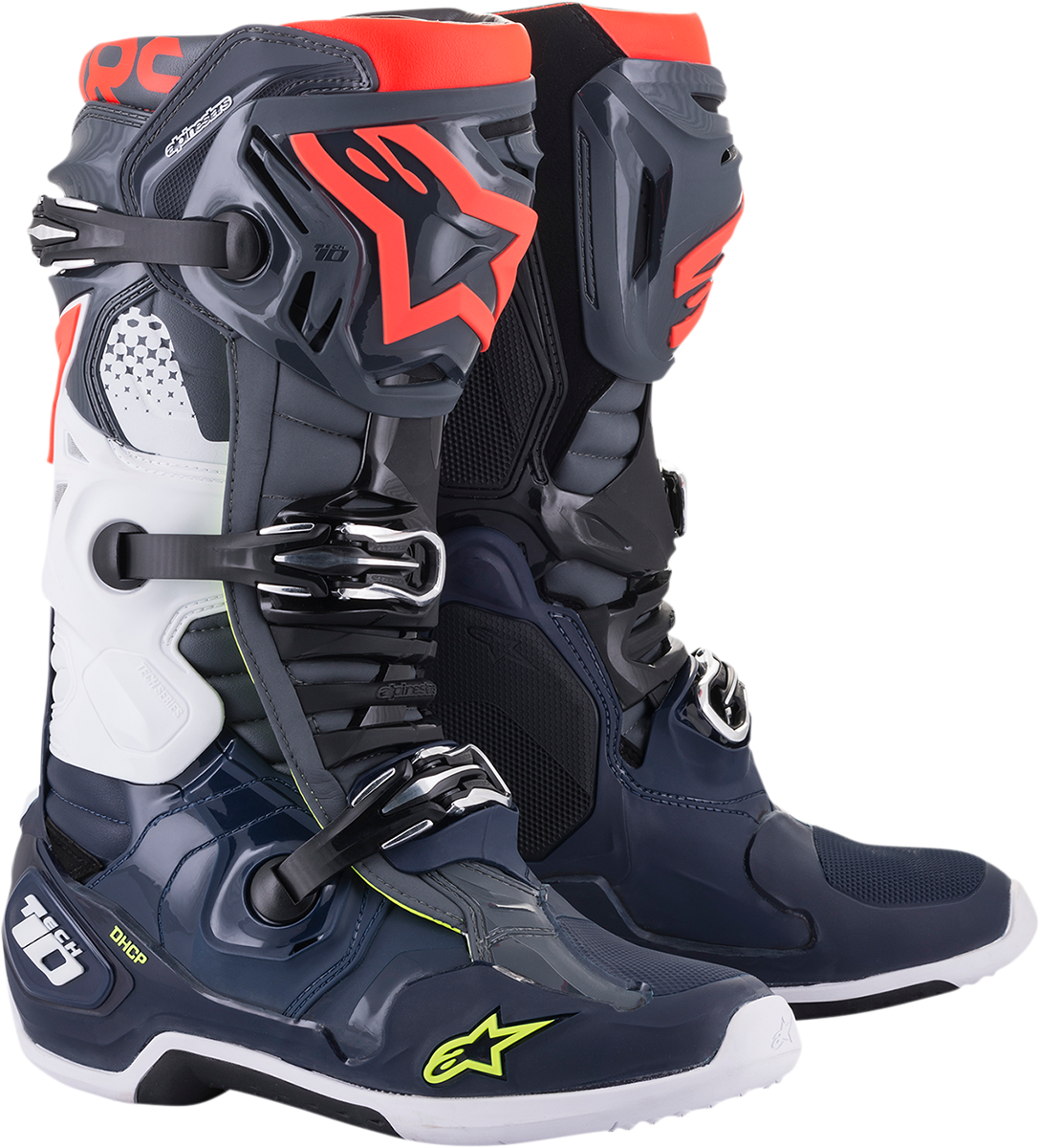 ALPINESTARS Tech 10 Boots - Dark Gray/Dark Blue/Red - US 14 2010020-9079-14