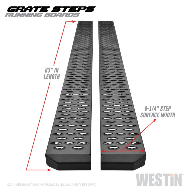 Westin Grate Steps Running Boards 83 in - Textured Black 27-74765