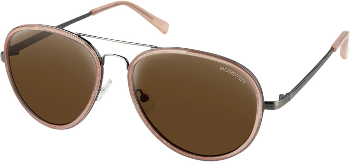 Gafas de sol BOBSTER Goose - Gloss Clear Blush Gunmetal - Marrón HD Silver Mirror BGSE102HD 