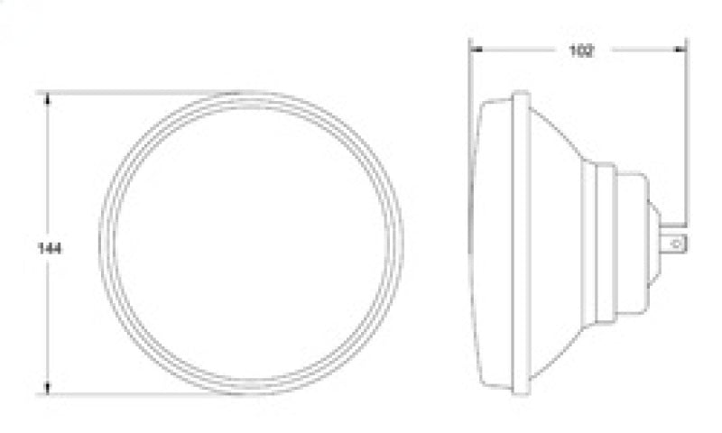 Hella Vision Plus 5-3/4in Round Conversion H4 Headlamp High/Low Beam - Single Lamp LA002850001