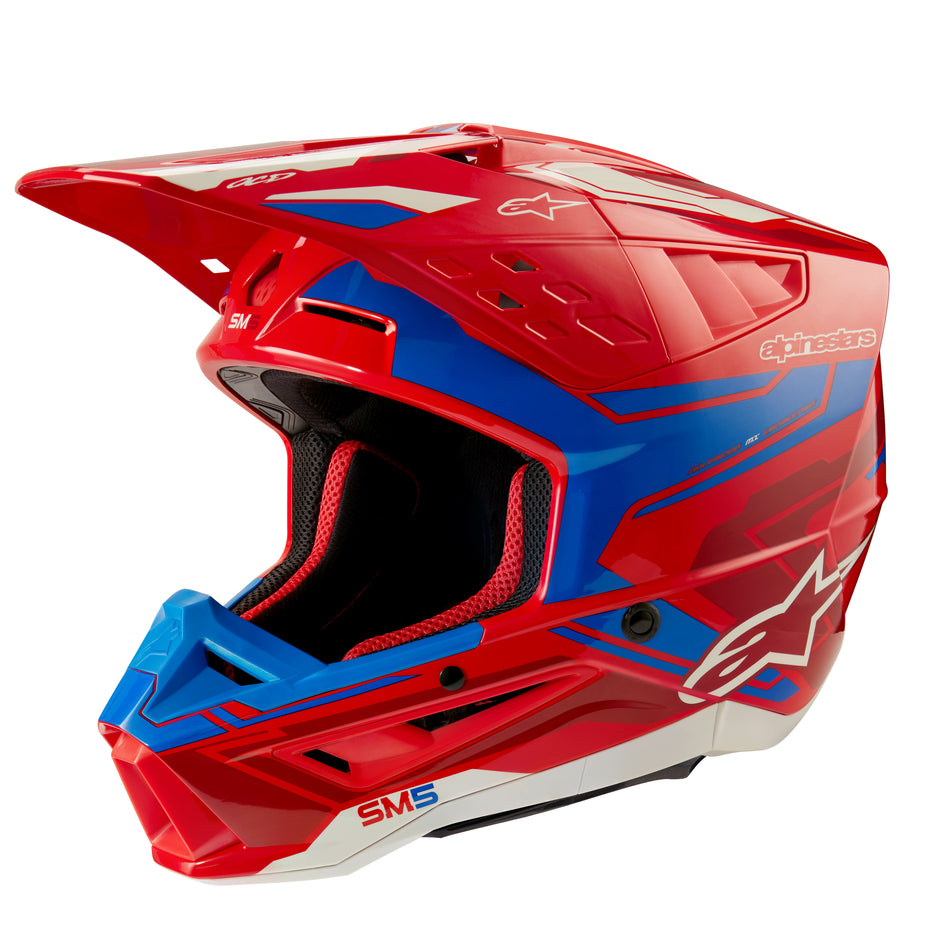 ALPINESTARS S-M5 Action 2 Helmet Bright Red/Blue Glossy Md 8306123-3017-M