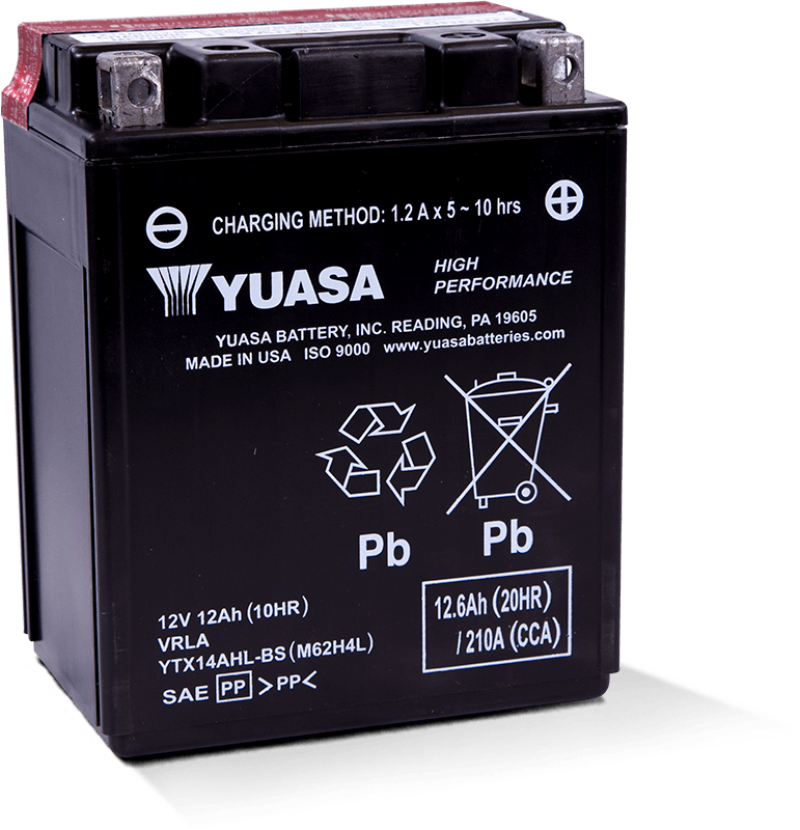 Yuasa YTX14AHL-BS High Performance AGM 12 Volt Battery (Bottle Supplied)