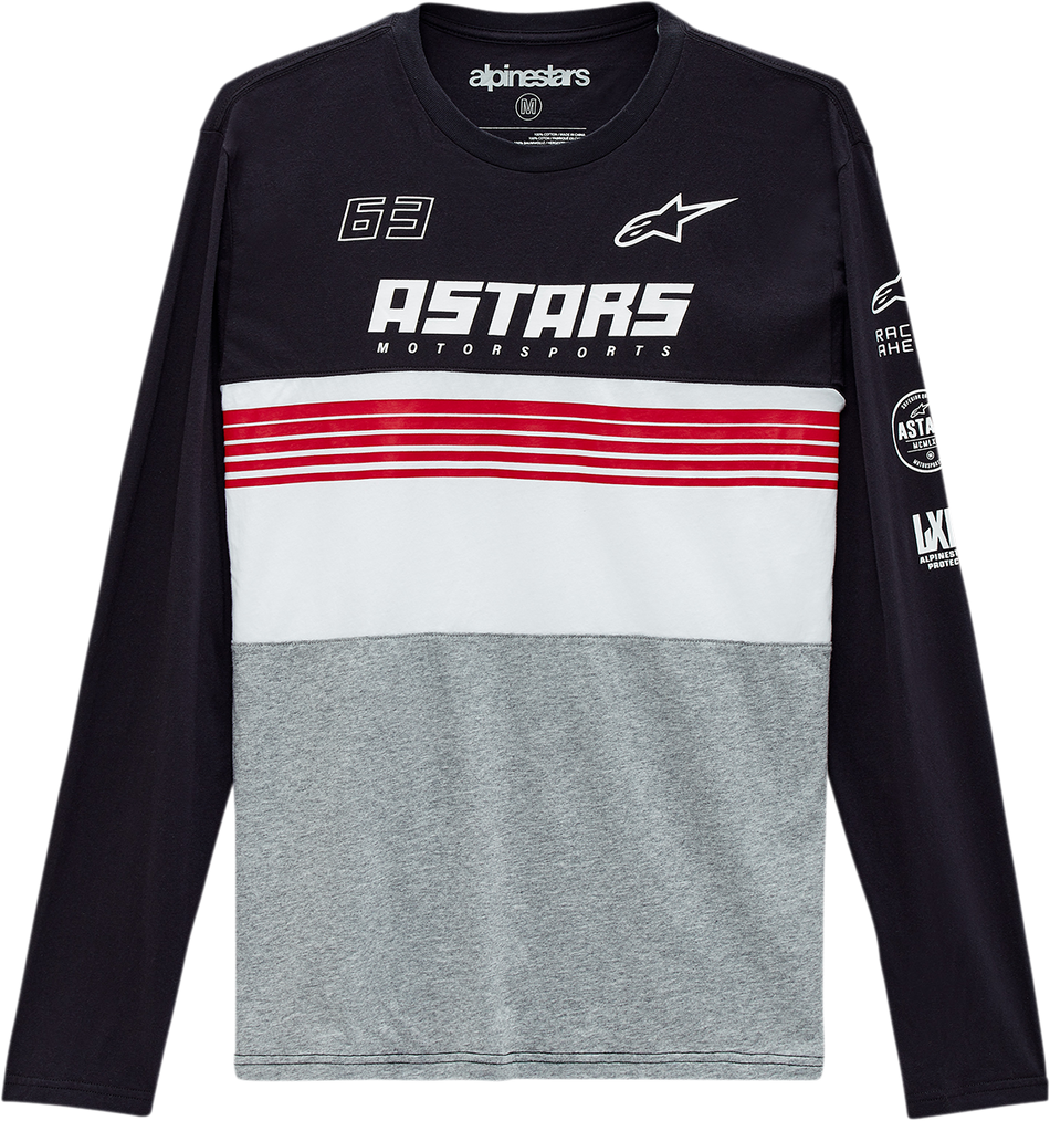 ALPINESTARS Turbo Long-Sleeve T-Shirt - Black/Heather Gray - 2XL 12137111110282X