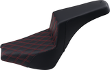 SADDLEMEN Step-Up Seat - Front Lattice Stitch/With Red Stitching - Black 818-30-172RD