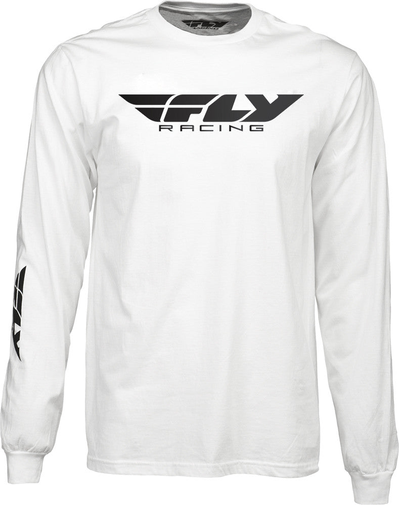 FLY RACING Fly Corporate Long Sleeve Tee White Md 352-4144M