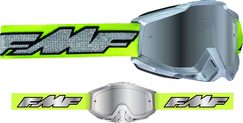FMF PowerBomb Goggles - Rocket - Silver Lime - Silver Mirror F-50037-00011 2601-3294