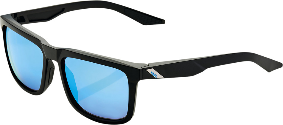 100% Blake Sunglasses - Matte Black - HiPER Blue Mirror 60028-00001