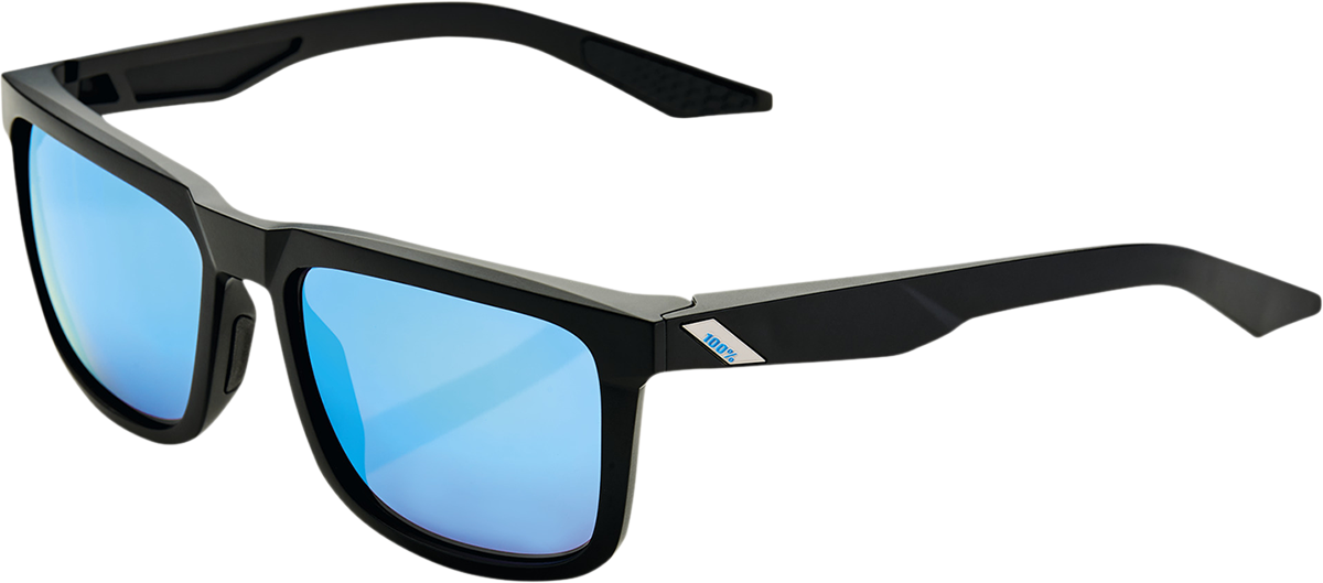 100% Blake Sunglasses - Matte Black - HiPER Blue Mirror 60028-00001