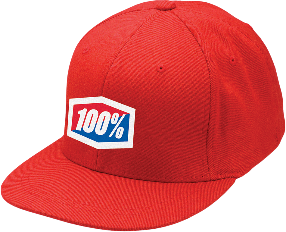 100% Official Flexfit® Hat - Red - Small/Medium 20043-00004