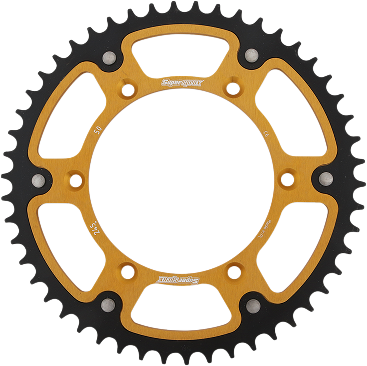 SUPERSPROX Stealth Rear Sprocket - 50 Tooth - Gold - Yamaha RST-245-50-GLD