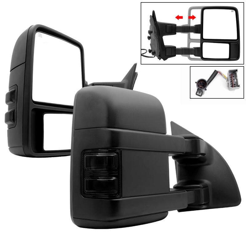 Xtune L&R G2 Ford Superduty 99-07 Heated Smoke Signal Telescoping Mirrors MIR-FDSD99S-G2-PW-SM-SET 9935466