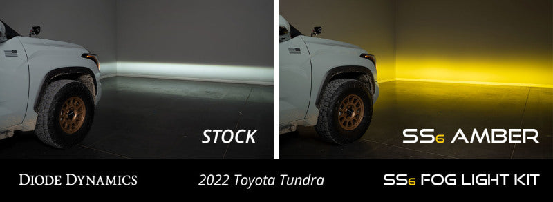 Diode Dynamics 2022 Toyota Tundra SS6 LED Fog Light Kit - White Wide DD7418