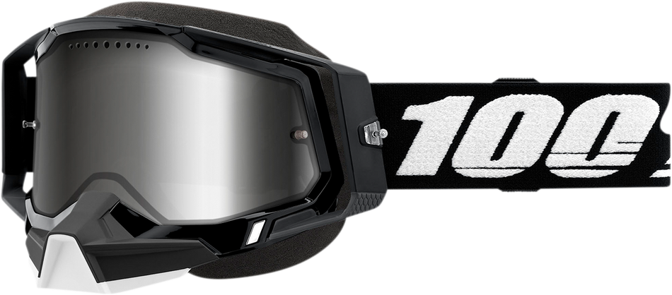 100% Racecraft 2 Snow Goggles - Black - Silver Mirror 50012-00001