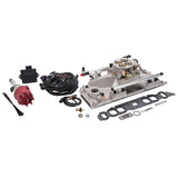 Edelbrock Pro Flo 4 Fuel Inject Kit Seq Port BBC Oval Port 850 Max HP 60 LbHr Injec Satin w/o Tablet 358400