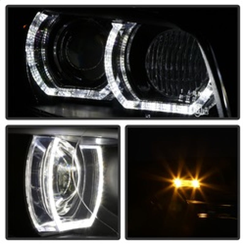 Spyder 08-10 BMW F92 3 Series Projector Headlights - LED DRL - Black (PRO-YD-BMWE9208-DRL-BK) 5085184