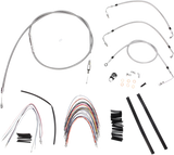 BURLY BRAND Handlebar Cable/Brake Line Kit - Complete - 18" Ape Hanger Handlebars - Stainless Steel B30-1093