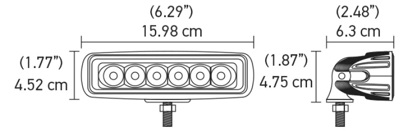 Hella Value Fit Mini 6in LED Light Bar - Flood Beam Pedestal LA357203001