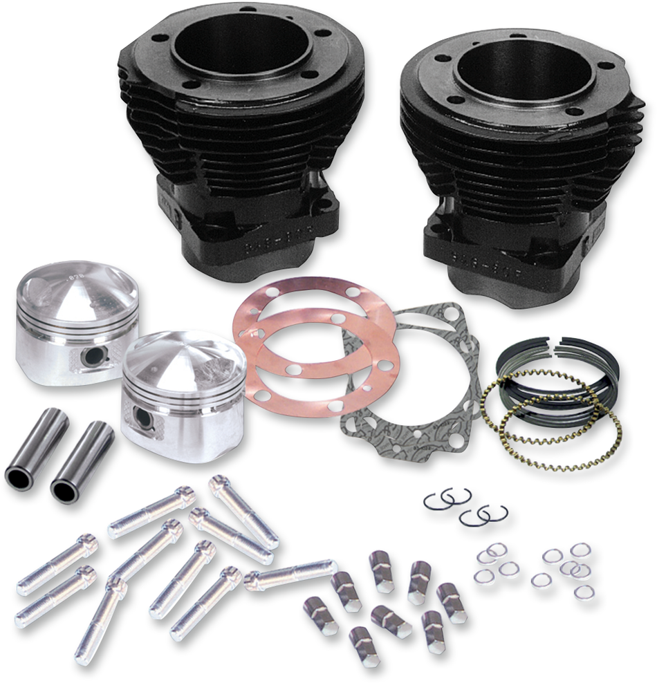 S&S CYCLE Big Bore Cylinder and Stroker Piston Kit ACT 7.5:1 COMP RATIO 91-9001