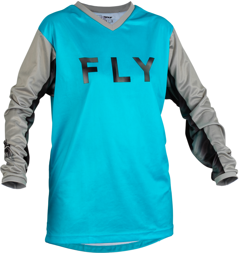 FLY RACING Women's F-16 Jersey Sky Blue/Light Grey Lg 376-822L