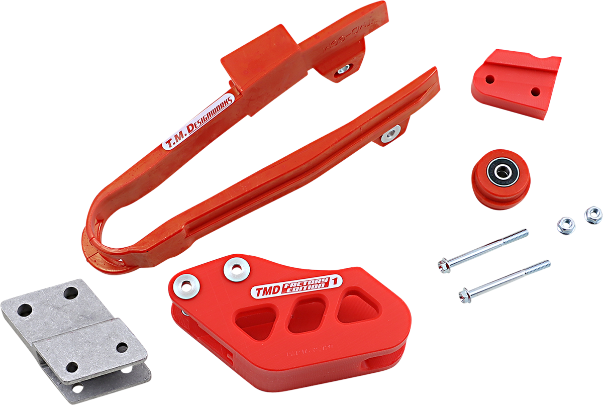 T.M. DESIGNWORKS Chain Guide/Slider - Gas Gas - Red GGM-ORK-RD