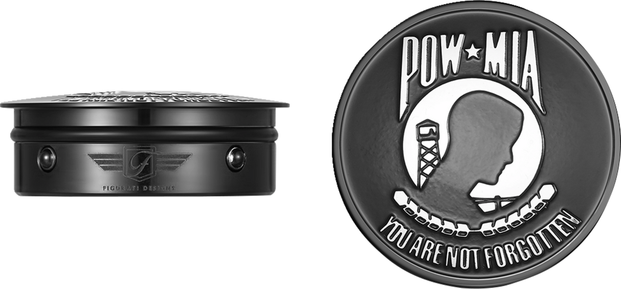 FIGURATI DESIGNS Swing Arm Covers - POW MIA - Custom - Black FD55-POW-BLK