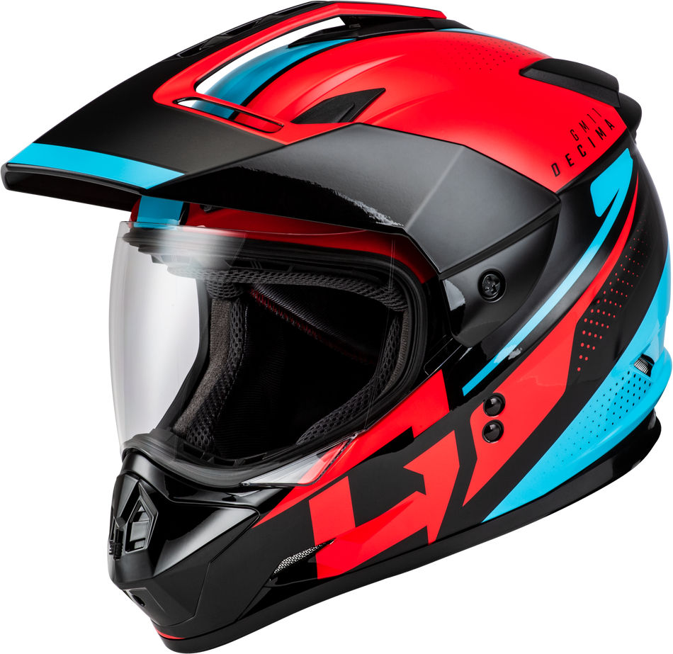 GMAX Gm-11 Decima Helmet Black/Red/Blue Md A11161215