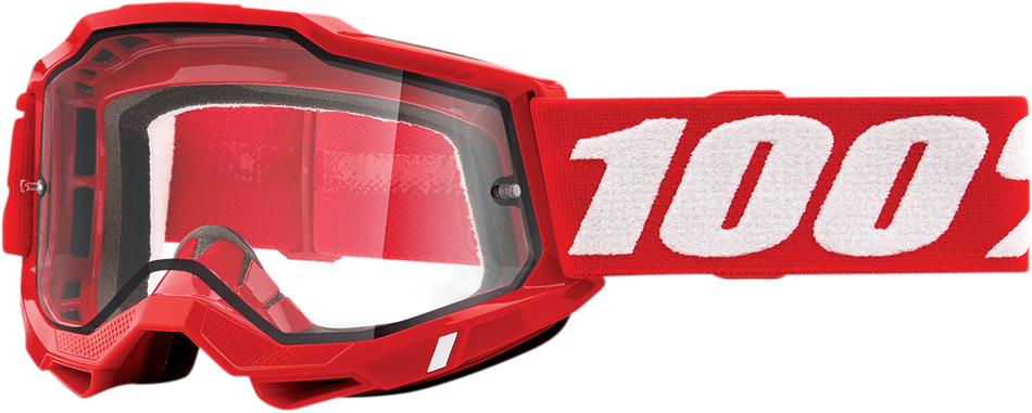 100% Accuri 2 Enduro Goggles - Red - Clear 50015-00005