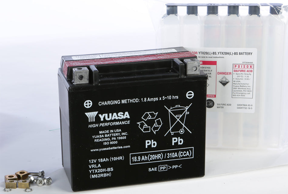 YUASA Battery Ytx20h-Bs Maintenance Free YUAM62RBH