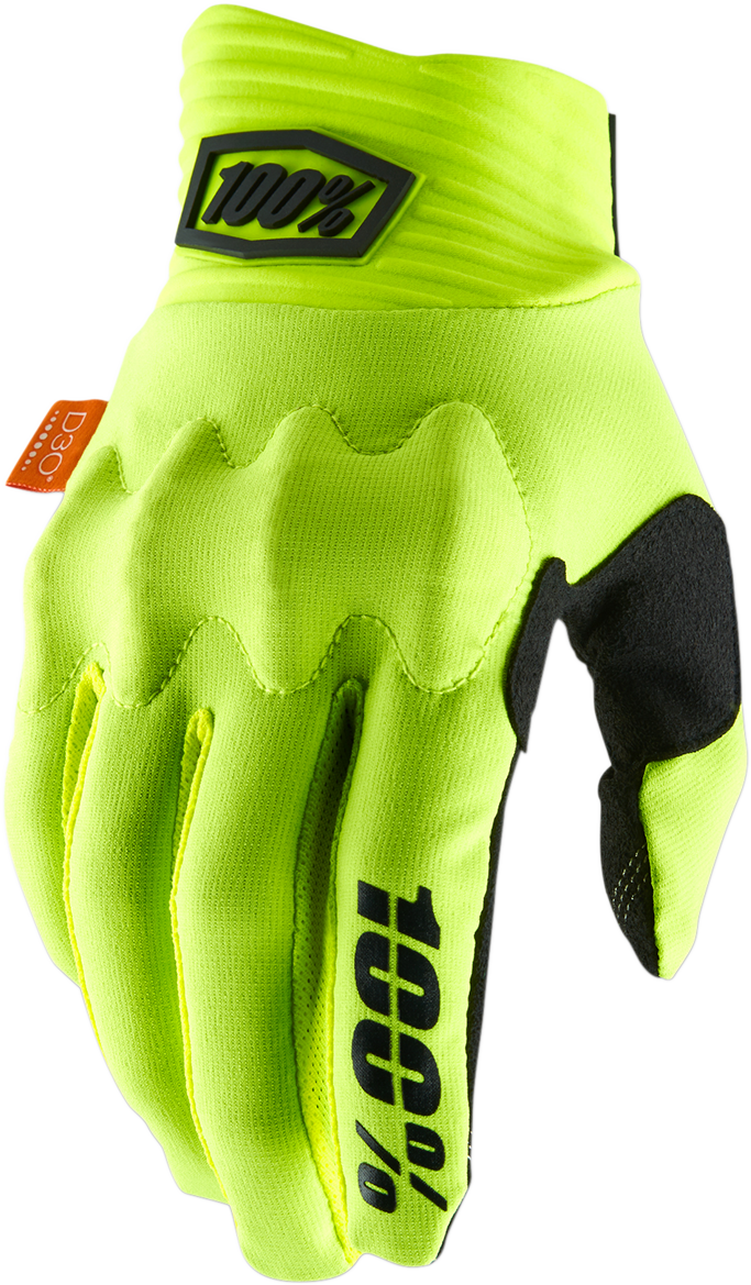 100% Cognito Gloves - Fluo Yellow/Black - Small 10014-00015