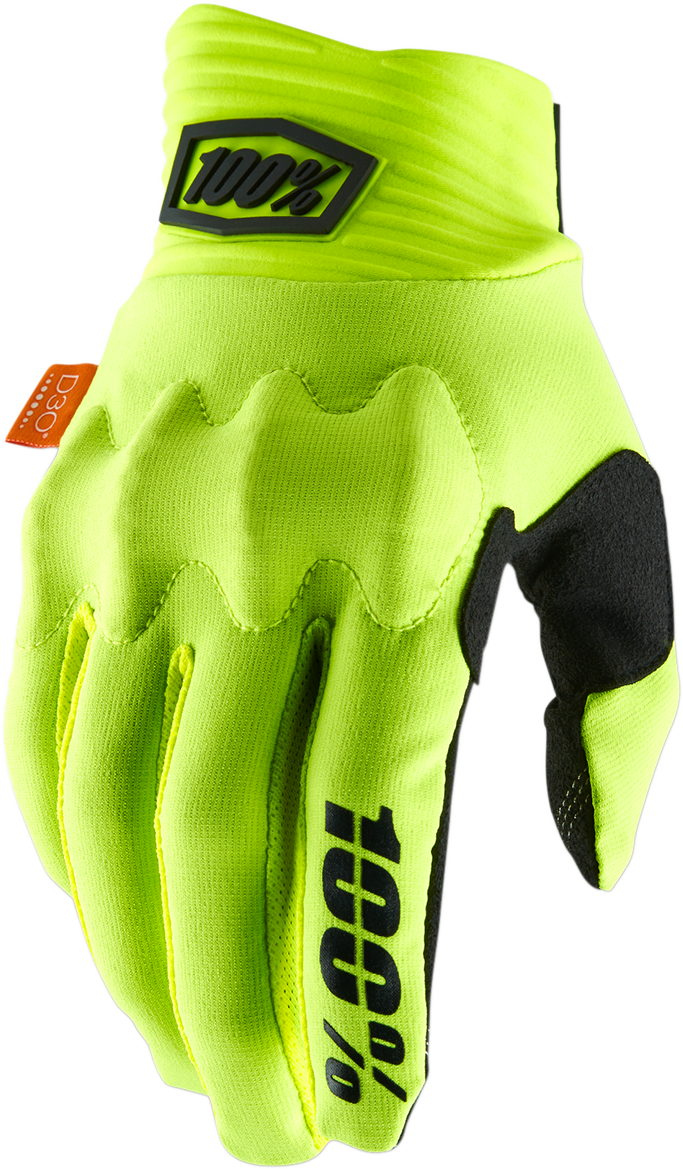 100% Cognito Gloves - Fluo Yellow/Black - Large 10014-00017