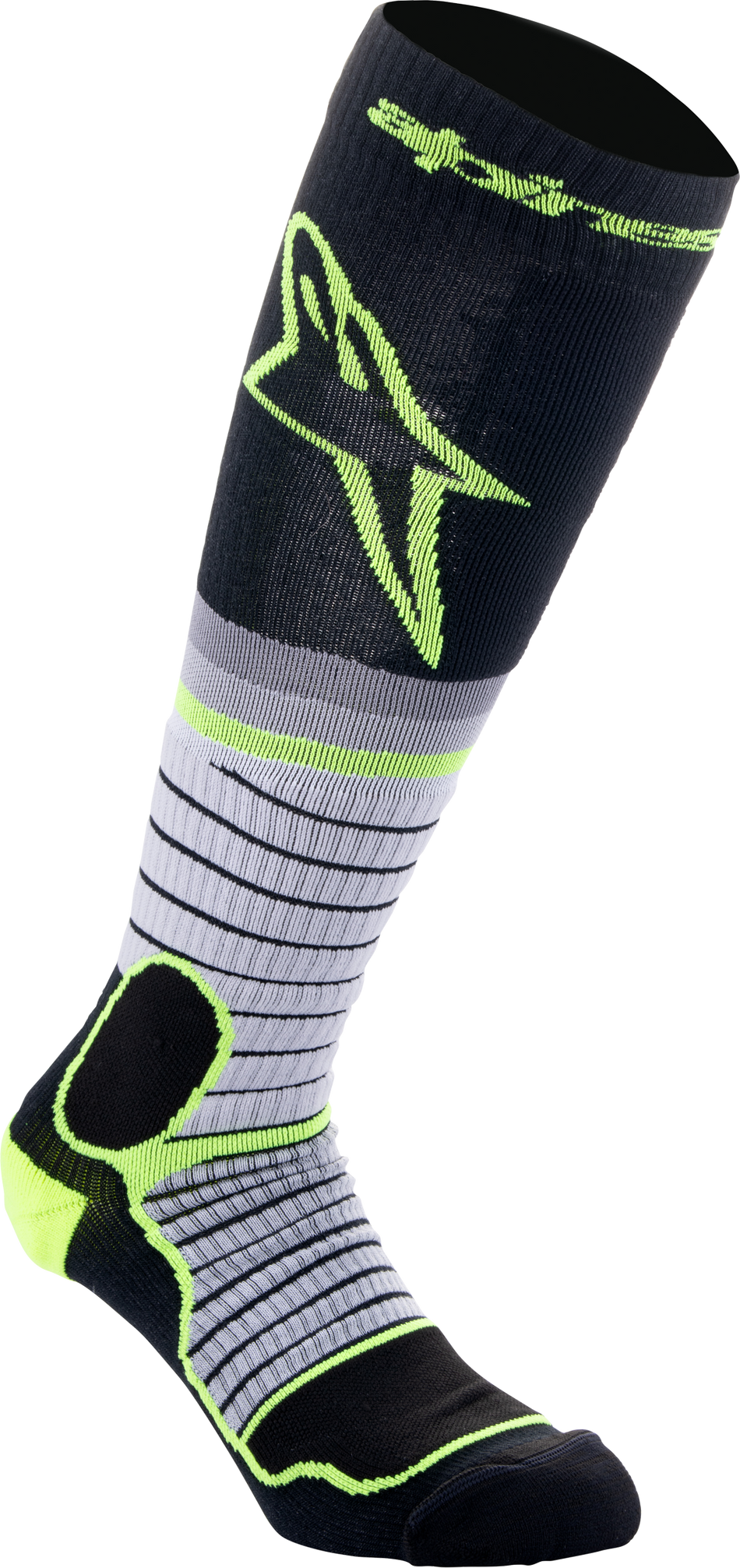 ALPINESTARS Mx Pro Socks Black/Grey/Ylw Fluo Sm 4701524-175-S