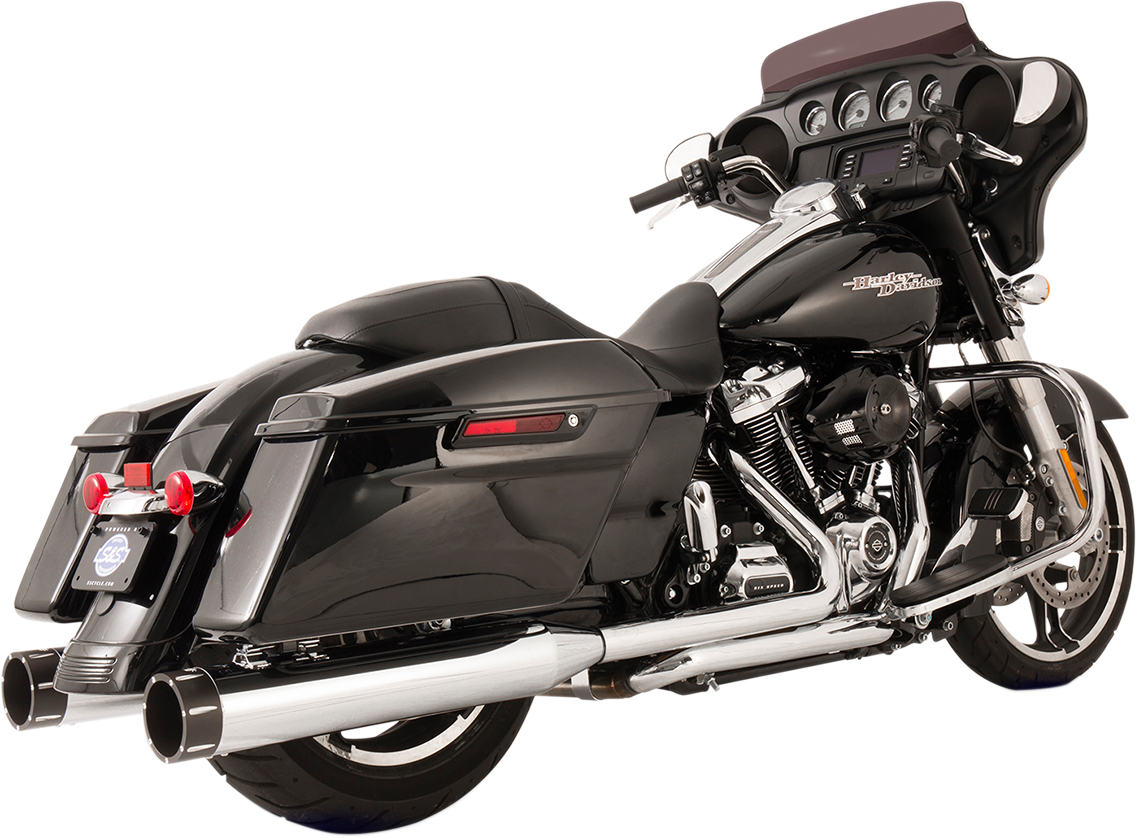 S&S CYCLE El Dorado Dual Exhaust System - Chrome - Black Tracer 550-0701C