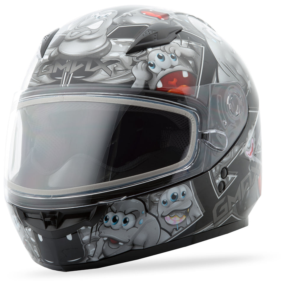 GMAX Gm-49y Snow Helmet Attack Black/Silver Ys G2494240 TC-5