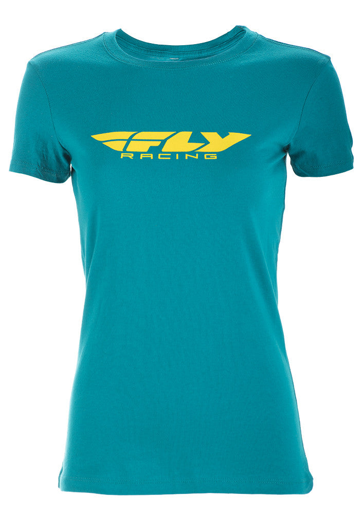 FLY RACING Fly Women's Corporate Tee Teal Lg 356-0379L