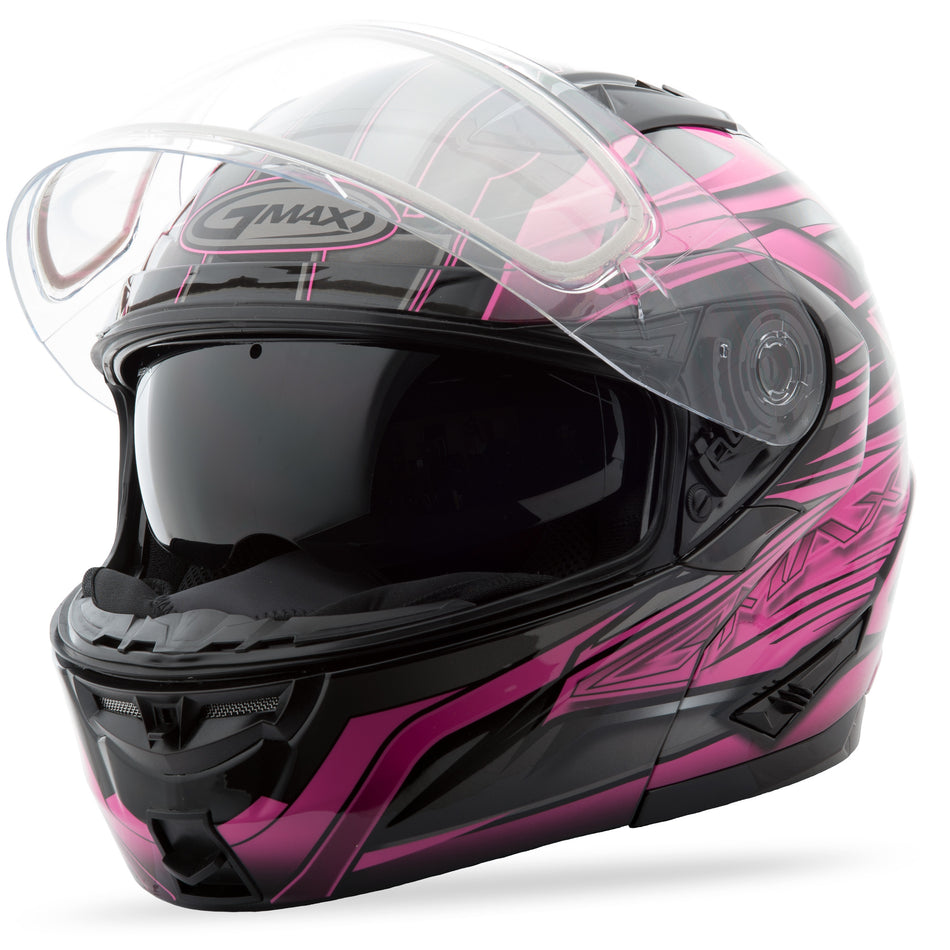 GMAX Gm-64s Modular Helmet Carbide Black/Pink S G2641404 TC-14